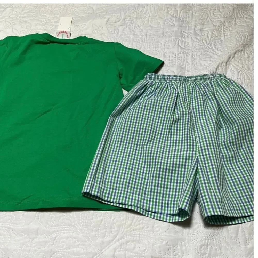 NWT Shrimp & Grits Smocked Whale Outfit Size 7